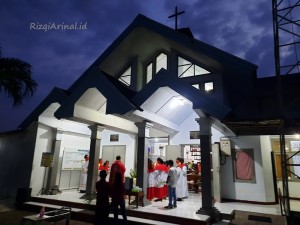 Minggu Palma di Gereja Katolik Stasi Santo Fransiskus Xaverius, Banjaran, Kabupaten Tegal.